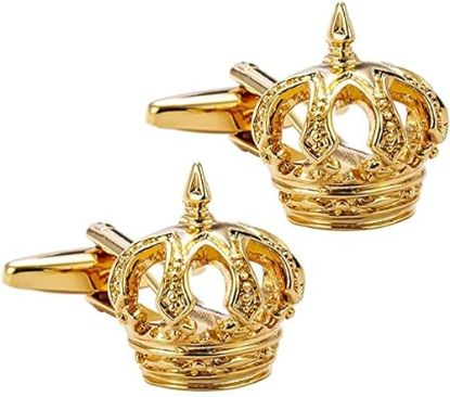 Picture of A N KINGPiiN Royal Crown Cufflinks for Men (Gold)
