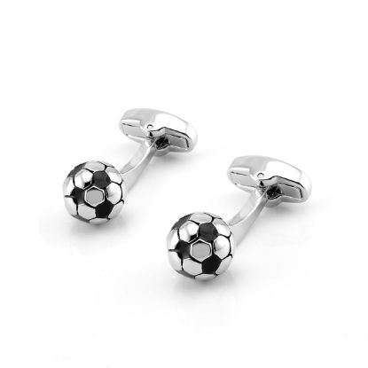 Picture of Football colored French cufflinks